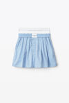 alexander wang 佩斯利图案衬衫面料徽标装饰弹力平角短裤 chambray blue