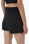Alexander Wang black pre-styled pleated short with boxer waistband