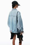Alexander Wang light powder blue blue oversized trucker jacket