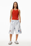 alexander wang racerback tank in ribbed cotton red