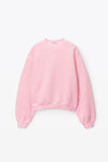 alexander wang puff logo sweatshirt in terry soft candy pink