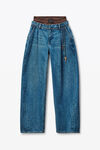 Alexander Wang deep blue jeans a palloncino indaco con design integrato