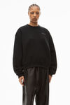 alexander wang crewneck pullover in dense fleece black