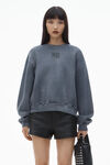 Alexander Wang washed asphalt puff logo sweatshirt in structured terry
