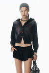 Alexander Wang sunfade black shrunken cotton terry cardigan