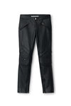 Alexander Wang black moto slim-leg trouser in lambskin leather