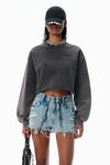 Alexander Wang washed black black cropped sweatshirt with logo