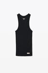 alexander wang tank in ribbed cotton black