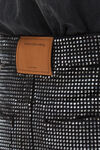 Alexander Wang washed black crystal hotfix mini skirt in cotton denim