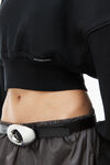 alexander wang turtleneck sweatshirt in classic terry faded black