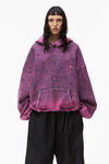 alexander wang puff hooded sweatshirt in terry acid candy pink