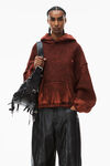 alexander wang puff hooded sweatshirt in terry acid apple