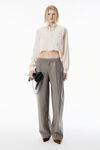 Alexander Wang ivory ivory silk charmeuse cropped shirt