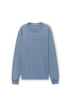 Alexander Wang washed vintage blue 棉质长袖闪光徽标t恤