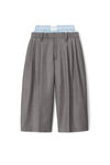 LAYERED TAILORED CULOTTE IN WOOL BLEND