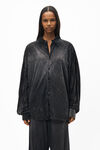 Alexander Wang fog crease wash creased wash button up in cotton hemp jersey