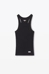 Alexander Wang black crystal hotfix racer tank