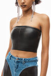 alexander wang bodycon tube top in leather black