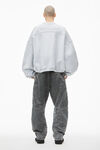 Alexander Wang light heather grey 徽标刺绣的超大号圆领棉衣
