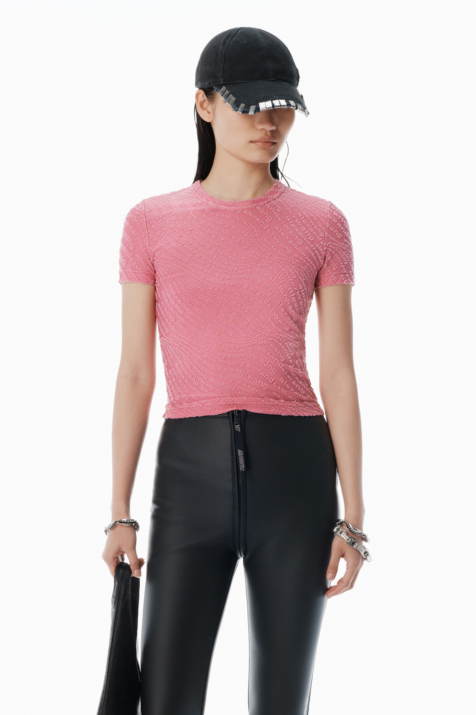 alexanderwang グレー Tシャツ 半袖 alexanderwang アレキサンダーワング コットンジャージー ロゴ