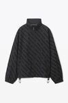 alexander wang  logo track jacket in crinkle nylon black