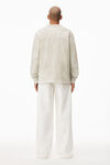 alexander wang plaster dyed long sleeve in compact jersey ice grey combo