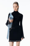 Alexander Wang black long-sleeve ruffle-hem turtleneck