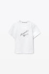 Alexander Wang white 白色水晶烫钻和棉质徽标 t 恤