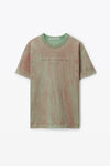 alexander wang plaster dyed logo tee in compact jersey kelly green combo
