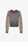 Alexander Wang washed cedar blade logo long-sleeve top