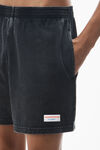 Alexander Wang washed black relaxed-fit shorts in heavy cotton jersey