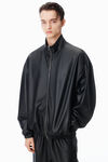 Alexander Wang black track jacket in bonded leather