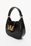 alexander wang w legacy micro hobo bag in croc leather black