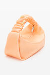 alexander wang scrunchie mini bag in satin faded neon orange