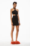 alexander wang 粘胶纤维针织徽标吊带连衣裙 black