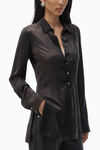 Alexander Wang washed charcoal crystal hotfix slim-fit shirt
