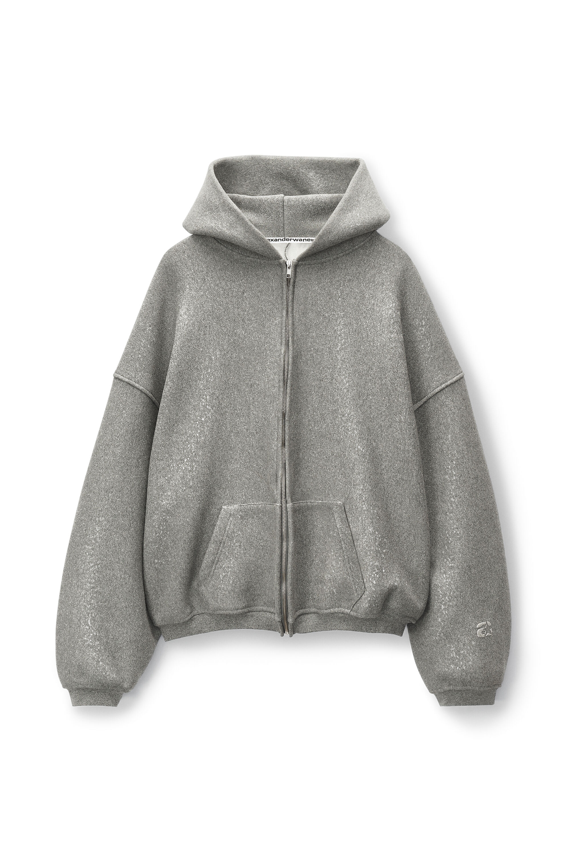【ALEXANDER WANG】STAR LOGO-PRINT HOODIE Alexander Wang Blue Oversize Star Logo-Print Zip-Up Hoodie