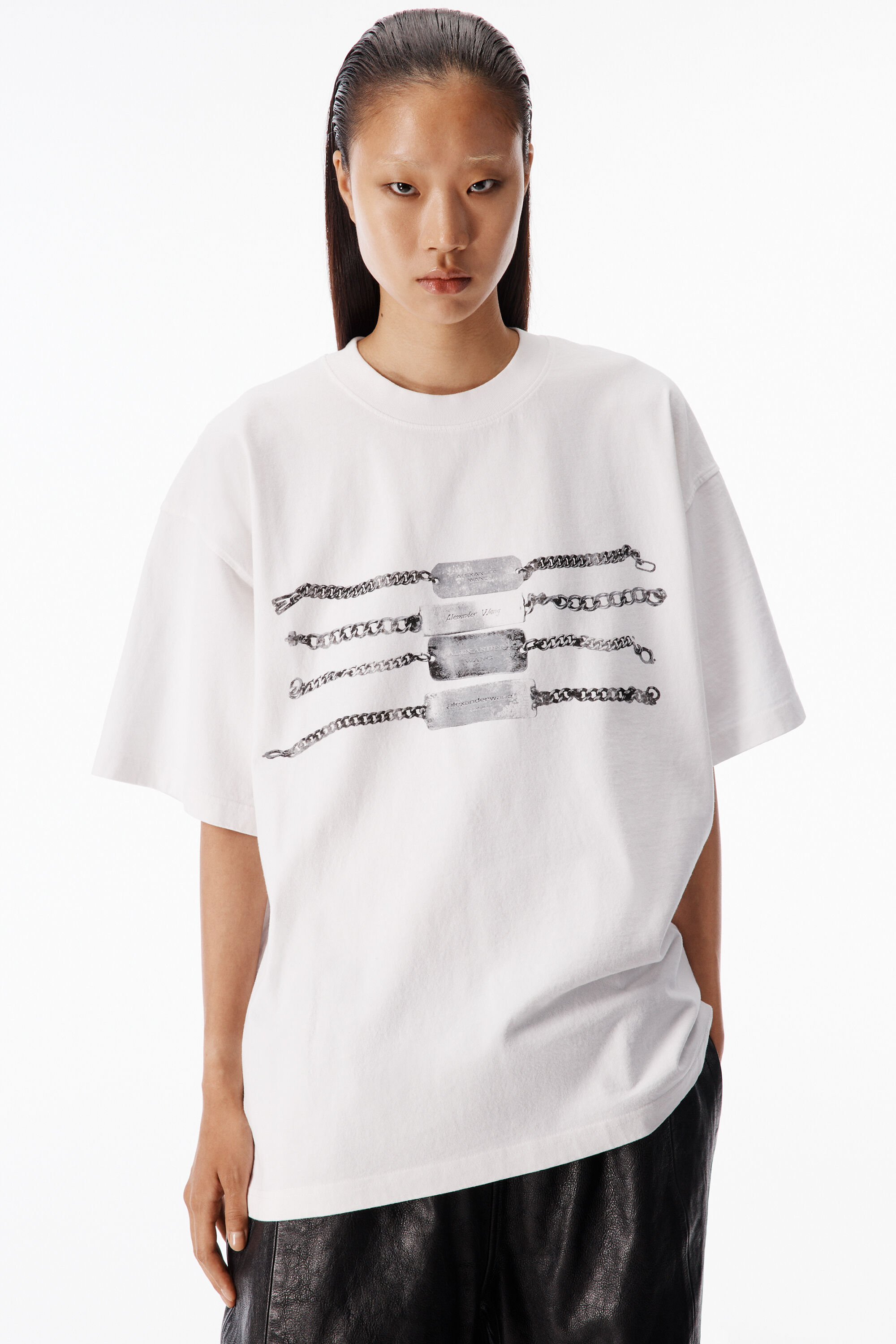 Oversized Graphic Tee in WHITE | alexanderwang®
