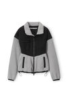 alexander wang sculpted jacket in teddy fleece slate/black