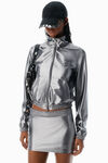 Alexander Wang alloy grey satin faille logo miniskort