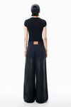 Alexander Wang black crystal hotfix logo cotton baby tee