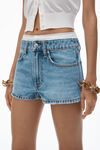 Alexander Wang vintage light indigo high-rise mini short in cotton denim