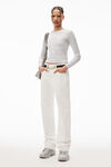 alexander wang ez - mid rise straight leg jean in denim vintage white