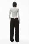 RUCHED WAIST BAGGY PANT IN DENIM
