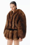 Alexander Wang chesnut faux fur cropped jacket