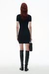 alexander wang 紧身针织半高领 t 恤连衣裙 black