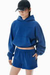Alexander Wang washed scuba blue blaue laufshorts aus baumwollfrottee