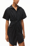 TWISTED PLACKET DRESS IN COMPACT COTTON