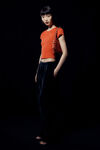 Alexander Wang fiery red crystal hotfix tee in ribbed jersey