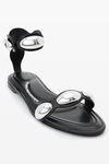 alexander wang dome goatskin leather sandal  black